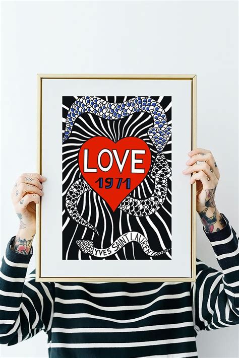 Yves Saint Laurent Love 1971 Art Print 